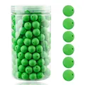 Cuentas redondas de silicona verde en frasco con agujeros para joyería artesanal - 12mm / 105 Piezas/Botella / Verde (48#)