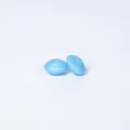 Flache ovale 12mm hellblaue Silikonperlen für DIY-Schmuckherstellung - Metallic-Blau
