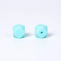 Perle hexagonale de 17mm en silicone vert menthe pour colliers de dentition DIY - 17mm / 82# Bleu Ciel