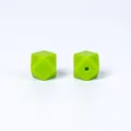 Perles hexagonales en silicone vert vif de 14 mm pour la création de bijoux de dentition - Vert Tendre (133#)