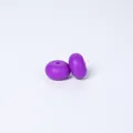 Two 14mm purple abacus-shaped silicone beads for DIY jewelry making and necklace crafts - Dusky Purple