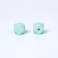 Perles hexagonales en silicone vert menthe de 14mm pour bijoux de dentition bébé - Vert Tendre (93#)