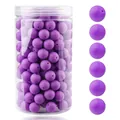 Juego de cuentas redondas de silicona moradas en tarro para joyería DIY y artesanía - 12mm / 105 Piezas/Botella / Morado (9#)