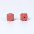 Perles en silicone hexagonale de 14mm terre cuite pour colliers de dentition - Brun Caoutchouc