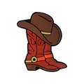 Ciondoli cappello da cowboy e stivali rossi in silicone per catenelle e scarpe - Stivali da Cowboy con Cappello
