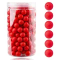 Tarro con 105 cuentas redondas de silicona roja para manualidades DIY y joyería - 12mm / 105 Piezas/Botella / Rojo (25#)