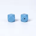 Perles hexagonales en silicone bleu clair 17mm pour attaches-tétines et colliers - 17mm / 96# Bleu Froid