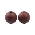 Zwei matte braune 15mm Silikonperlen mit Loch für die DIY Schmuckherstellung - 128# Kuhbraun
