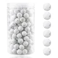 Cuentas de silicona con patrón de mármol blanco en frasco de almacenamiento - 12mm / 105 Piezas/Botella / Blanco Marmoleado (40#)