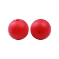 Zwei rote runde 15mm Silikonperlen mit Mittelloch für DIY Schlüsselanhänger Zubehör - 126# Weihnachtsrot