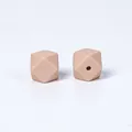 Perles hexagonales en silicone marron clair 17 mm pour attache-tétine et bijoux DIY - 17mm / Jaune Terre