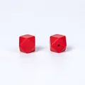 Perle hexagonale en silicone rouge 14mm pour anneaux de dentition et bijoux DIY - 17mm / Rouge