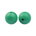 Zwei runde 15mm Silikonperlen in Grün für DIY-Schmuckherstellung und Armbänder - 122# Perlglanz-dunkelgrün