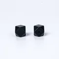 Deux perles hexagonales de 14mm en silicone noir pour bijoux DIY et dentition - Noir