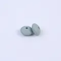 Flache runde 12mm matte graue Silikon-Abstandshalterperlen mit Loch für DIY-Schmuck - 43-Dunkelgrünschwarz
