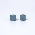 Perles hexagonales en silicone bleu poudré de 14mm pour la création de bijoux DIY - Gris foncé