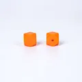 Perle hexagonale orange de 14 mm en silicone alimentaire pour création de bijoux de dentition - Rouge Orangé