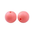 Zwei 15mm korallenrosa Silikonperlen für DIY-Schmuck und Schlüsselanhänger Zubehör - 135# Orange Pink