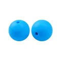 Himmelblaue 15mm matte Silikonperlen für DIY Schmuck und Schlüsselanhänger Zubehör - 132# Königsblau