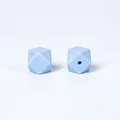 Perles en silicone bleu clair 14mm à facettes pour la création de bijoux bébé - 17mm / Bleu gris