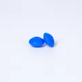 Zwei hellblaue 12mm Silikon-Linsenperlen mit Mittelloch für die DIY-Halskettenherstellung - Marineblau