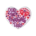 Abalorio de PVC para zapatos con forma de corazón Our 1st Mother's Day en lila - Corazón Huellas Día de la Madre