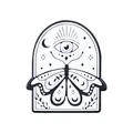 Amuletos para zapatos de PVC estilo gótico con diseños místicos de ojos y polillas - Estilo de Ojo de Polilla