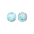 15mm Silikonperlen in Blau-Weiß-Marmoroptik für DIY-Schmuck und Schlüsselanhänger - 150# Blauweiß