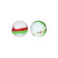 Runde 15mm Silikonperlen mit weiß-rot-grüner Marmorierung für DIY-Schmuckherstellung - 145# Weihnachtskranz