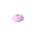 Flache rosa 12mm Silikonperle in Linsenform mit Mittelloch für DIY-Halsketten - Lavendel