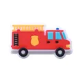 Roter Feuerwehrwagen Schuhanhänger aus PVC für Clogs mit gelber Leiter Dekoration - Feuerwehrwagen