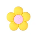 Yellow bohemian silicone flower bead with pink center for DIY jewelry making - Flower-Yellow