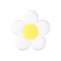 DIY flower silicone bead in white and yellow petals for bohemian jewelry making - Flower-White
