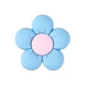 Blue and pink flower silicone bead accessory with textured petal and core details - Flower-Blue