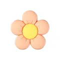 Peach pink five-petal flower silicone bead with yellow textured center for DIY jewelry - Flower - Nude Pink