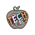 Apple-shaped silicone shoe charm with vibrant Tech Vibes colorful lettering design - Tech Vibes Apple Style