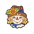 Abalorio de espantapájaros con girasol para decoración de zapatos tipo zuecos - Niño Espantapájaros / Juego de 20 Piezas