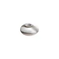 Polierte silberne 12mm flache ovale Silikonperle mit Loch für DIY Schmuckherstellung - Jupiter
