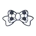 Perle nœud en silicone avec motif de football noir et blanc pour bijoux de dentition - Nœud de football