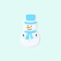 Cuentas de silicona de muñeco de nieve con gorro azul para mordedores y joyas de bebé - Muñeco de Nieve de Invierno