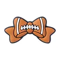 Charme de chaussure en forme de nœud style football américain en silicone marron et blanc - Noeud Papillon Rugby
