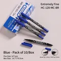 Blue dual-tip permanent marker set with 0.5mm and 1.0mm nibs for sketching and drawing - Water-based Hongcheng / 10 Pieces/Pack / Blue