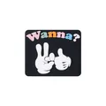 DIY silicone charm bead featuring colorful Wanna text and cartoon hands design - Finger
