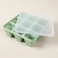 Stampo ghiaccio pieghevole in silicone verde menta con 9 scomparti e coperchio - Verde Chiaro