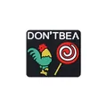 Square black silicone bead featuring a rooster and Don't Bea text for DIY jewelry - Big Rooster