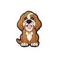Linda cuenta de silicona de perro salchicha marrón y blanco para joyas y collares - Juego de 20 Piezas / Perro Spinone