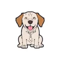 Cuenta de silicona de perro salchicha beige y marrón para creación de collares DIY - Juego de 20 Piezas / Labrador