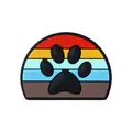 Abalorio de PVC para zapatos con huella de perro arcoíris y rayas coloridas para zuecos - Juego de 20 Piezas / Huella de perro colorida