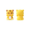 Cuenta de tigre 3D de silicona para joyería, color amarillo con lindos detalles a rayas - 3D Tigre
