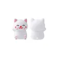 Cuentas de silicona de vaca Highland 3D para chupeteros DIY en acabado blanco - Cuenta de Gato 3D